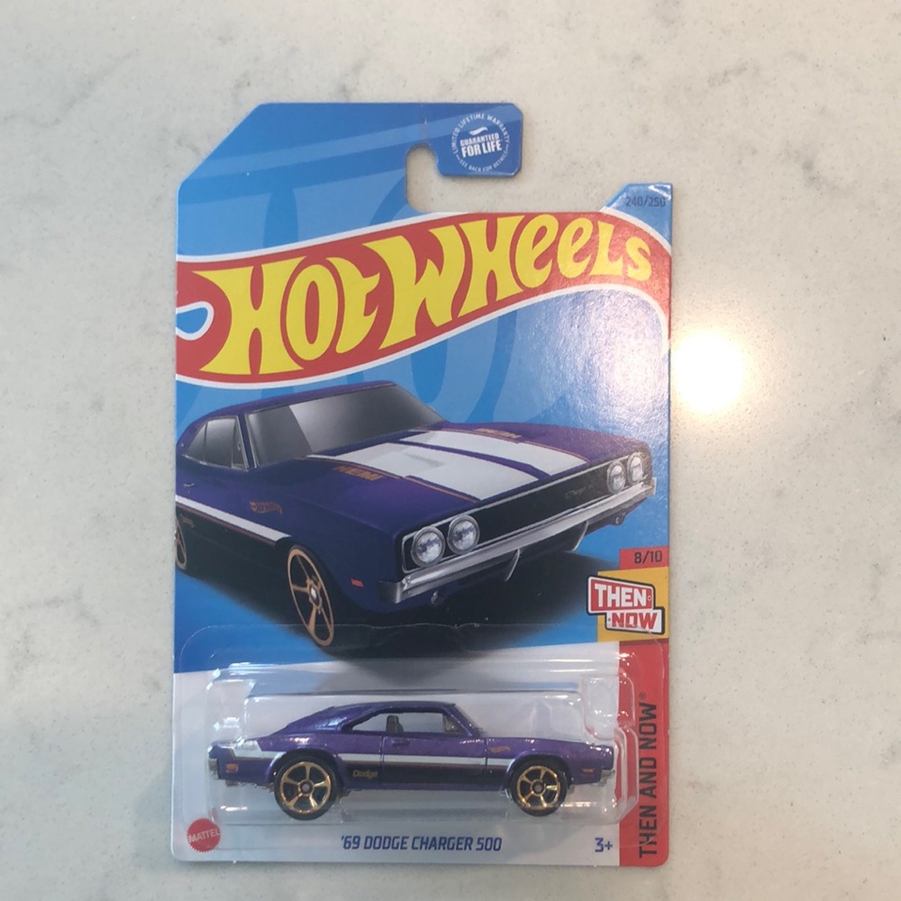 Purple '69 Dodge Charger 500 Toy Car